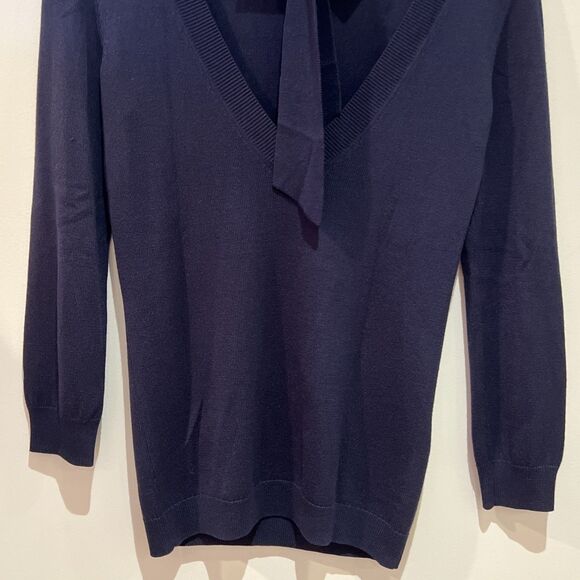 AG Adriano Goldschmied Womens Long Sleeve Pullover Sweater Neck Tie Silk Blend M - Picture 10 of 16